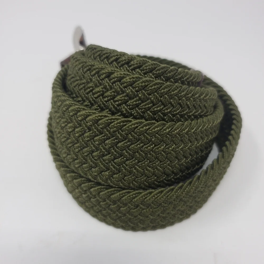BULLIANT BELT LOT OF 2 STRETCH WOVEN FABRIC BELTS KHAKI & ARMY GREEN MEN OS